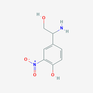 molecular formula C8H10N2O4 B13571087 4-(1-Amino-2-hydroxyethyl)-2-nitrophenol CAS No. 1270484-81-5