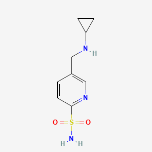 molecular formula C9H13N3O2S B13571110 5-((Cyclopropylamino)methyl)pyridine-2-sulfonamide 