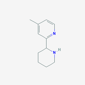 molecular formula C11H16N2 B13571120 4-Methyl-2-(piperidin-2-yl)pyridine CAS No. 933727-58-3