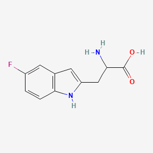 molecular formula C11H11FN2O2 B13571159 2-amino-3-(5-fluoro-1H-indol-2-yl)propanoic acid 