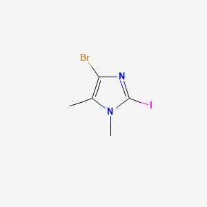 molecular formula C5H6BrIN2 B13571167 4-bromo-2-iodo-1,5-dimethyl-1H-imidazole 