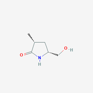 molecular formula C6H11NO2 B13571206 (3R,5R)-5-(hydroxymethyl)-3-methylpyrrolidin-2-one 