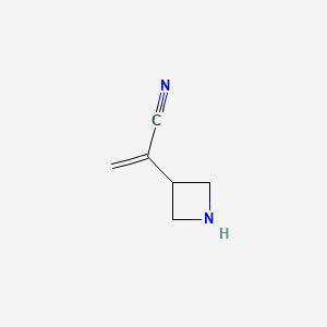 molecular formula C6H8N2 B13571258 2-(Azetidin-3-yl)acrylonitrile 