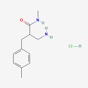 molecular formula C12H19ClN2O B13571266 3-amino-N-methyl-2-[(4-methylphenyl)methyl]propanamidehydrochloride 