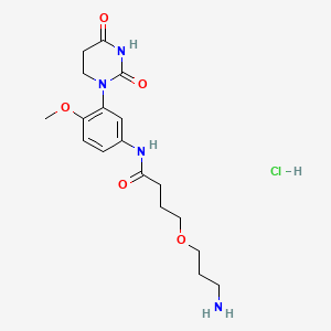 molecular formula C18H27ClN4O5 B13571280 4-(3-aminopropoxy)-N-[3-(2,4-dioxo-1,3-diazinan-1-yl)-4-methoxyphenyl]butanamide hydrochloride 