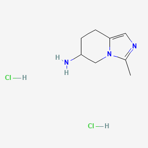 molecular formula C8H15Cl2N3 B13571386 3-methyl-5H,6H,7H,8H-imidazo[1,5-a]pyridin-6-aminedihydrochloride 