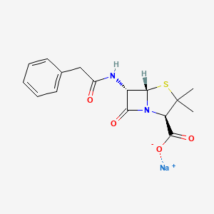 sodium (2R,5S,6S)-3,3-dimethyl-7-oxo-6-(2-phenylacetamido)-4-thia-1-azabicyclo[3.2.0]heptane-2-carboxylate