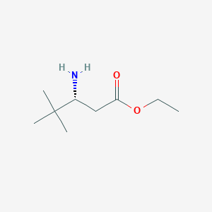 molecular formula C9H19NO2 B13571440 (R)-Ethyl 3-amino-4,4-dimethylpentanoate 