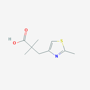 molecular formula C9H13NO2S B13571444 2,2-Dimethyl-3-(2-methylthiazol-4-yl)propanoic acid 