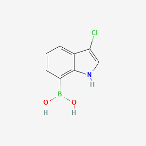 molecular formula C8H7BClNO2 B13571457 (3-chloro-1H-indol-7-yl)boronic acid 