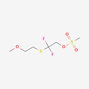 molecular formula C6H12F2O4S2 B13571481 2,2-Difluoro-2-[(2-methoxyethyl)sulfanyl]ethylmethanesulfonate 