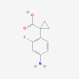 molecular formula C10H10FNO2 B13571484 1-(4-Amino-2-fluorophenyl)cyclopropane-1-carboxylic acid 