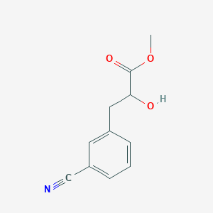 molecular formula C11H11NO3 B13571572 Methyl 3-(3-cyanophenyl)-2-hydroxypropanoate 