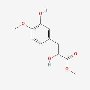 molecular formula C11H14O5 B13571584 Methyl 2-hydroxy-3-(3-hydroxy-4-methoxyphenyl)propanoate 