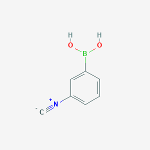 molecular formula C7H6BNO2 B13571593 1-(Dihydroxyboranyl)-3-isocyanobenzene 