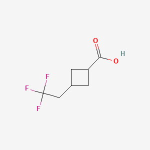 molecular formula C7H9F3O2 B13571600 3-(2,2,2-Trifluoroethyl)cyclobutane-1-carboxylic acid 