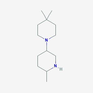 molecular formula C13H26N2 B13571626 4,4,6'-Trimethyl-1,3'-bipiperidine 