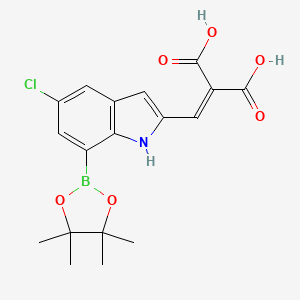 2-((5-Chloro-7-(4,4,5,5-tetramethyl-1,3,2-dioxaborolan-2-yl)-1H-indol-2-yl)methylene)malonic acid