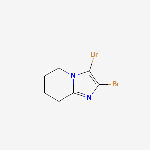 molecular formula C8H10Br2N2 B13571675 2,3-dibromo-5-methyl-5H,6H,7H,8H-imidazo[1,2-a]pyridine 