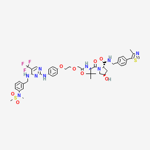 (2S,4R)-1-((S)-3,3-Dimethyl-2-(2-(2-(4-((4-((3-(N-methylmethylsulfonamido)benzyl)amino)-5-(trifluoromethyl)pyrimidin-2-yl)amino)phenoxy)ethoxy)acetamido)butanoyl)-4-hydroxy-N-(4-(4-methylthiazol-5-yl)benzyl)pyrrolidine-2-carboxamide