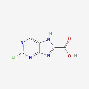 molecular formula C6H3ClN4O2 B13571768 2-Chloro-9H-purine-8-carboxylic acid CAS No. 1044772-71-5