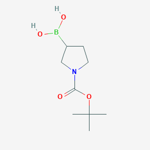 molecular formula C9H18BNO4 B13571808 (1-(tert-Butoxycarbonyl)pyrrolidin-3-yl)boronic acid 