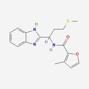 molecular formula C17H19N3O2S B13571820 N-[1-(1H-1,3-Benzodiazol-2-YL)-3-(methylsulfanyl)propyl]-3-methylfuran-2-carboxamide 