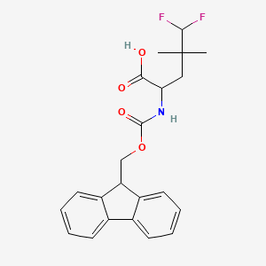 molecular formula C22H23F2NO4 B13571821 2-({[(9H-fluoren-9-yl)methoxy]carbonyl}amino)-5,5-difluoro-4,4-dimethylpentanoic acid 