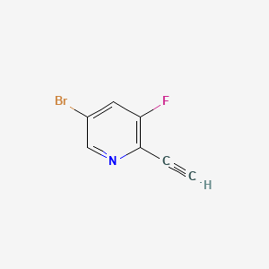 molecular formula C7H3BrFN B13571831 5-Bromo-2-ethynyl-3-fluoropyridine 