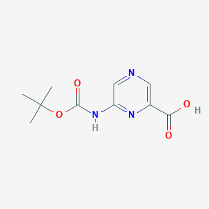 molecular formula C10H13N3O4 B13571922 6-{[(Tert-butoxy)carbonyl]amino}pyrazine-2-carboxylicacid 