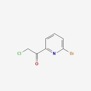 molecular formula C7H5BrClNO B13571931 1-(6-Bromo-2-pyridinyl)-2-chloroethanone 