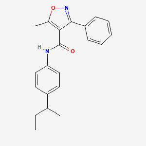 molecular formula C21H22N2O2 B13571975 N-[4-(butan-2-yl)phenyl]-5-methyl-3-phenyl-1,2-oxazole-4-carboxamide 