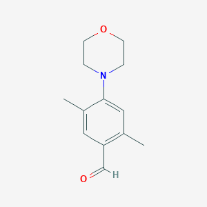 molecular formula C13H17NO2 B13571977 2,5-Dimethyl-4-(4-morpholinyl)benzaldehyde CAS No. 886501-42-4