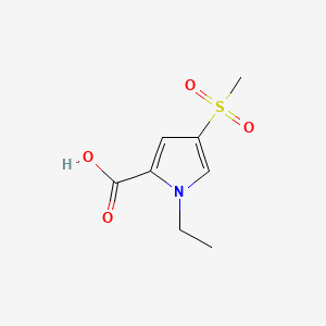 molecular formula C8H11NO4S B13571985 1-ethyl-4-methanesulfonyl-1H-pyrrole-2-carboxylic acid CAS No. 2803855-58-3