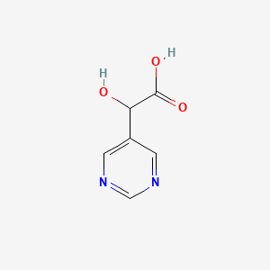 molecular formula C6H6N2O3 B13571991 2-Hydroxy-2-(pyrimidin-5-yl)acetic acid 