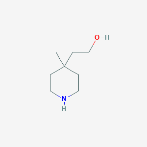 molecular formula C8H17NO B13571995 2-(4-Methylpiperidin-4-yl)ethan-1-ol 