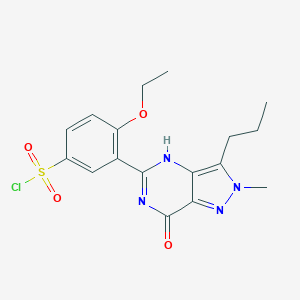 molecular formula C17H19ClN4O4S B135721 Demethylpiperazinyl Iso Sildenafil Sulfonyl Chloride CAS No. 501120-42-9