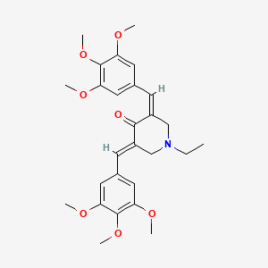 molecular formula C27H33NO7 B13572160 (3Z,5E)-1-ethyl-3,5-bis[(3,4,5-trimethoxyphenyl)methylidene]piperidin-4-one 