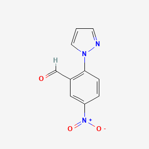 molecular formula C10H7N3O3 B13572196 5-Nitro-2-(1h-pyrazol-1-yl)benzaldehyde 