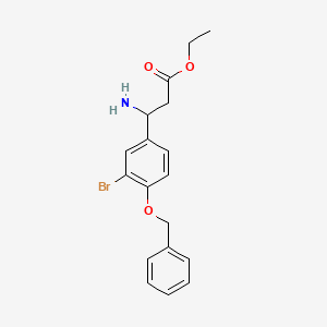 molecular formula C18H20BrNO3 B13572222 Ethyl 3-amino-3-[4-(benzyloxy)-3-bromophenyl]propanoate 