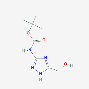 molecular formula C8H14N4O3 B13572244 tert-butyl (5-(hydroxymethyl)-4H-1,2,4-triazol-3-yl)carbamate 