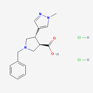 (3R,4S)-1-benzyl-4-(1-methyl-1H-pyrazol-4-yl)pyrrolidine-3-carboxylic acid dihydrochloride