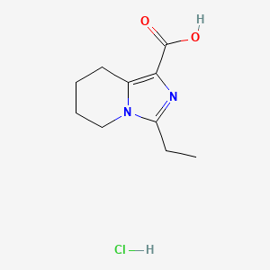 3-ethyl-5H,6H,7H,8H-imidazo[1,5-a]pyridine-1-carboxylicacidhydrochloride