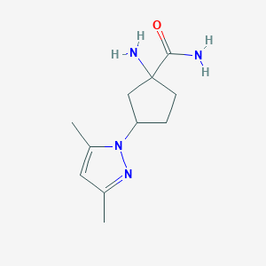 1-Amino-3-(3,5-dimethyl-1h-pyrazol-1-yl)cyclopentane-1-carboxamide