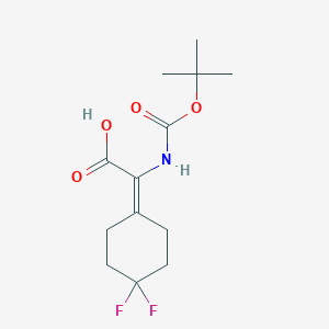 molecular formula C13H19F2NO4 B13572615 2-{[(Tert-butoxy)carbonyl]amino}-2-(4,4-difluorocyclohexylidene)aceticacid 