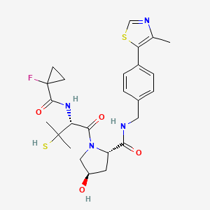 (2S,4R)-1-[(2R)-2-[(1-fluorocyclopropanecarbonyl)amino]-3-methyl-3-sulfanylbutanoyl]-4-hydroxy-N-[[4-(4-methyl-1,3-thiazol-5-yl)phenyl]methyl]pyrrolidine-2-carboxamide