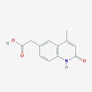 molecular formula C12H11NO3 B1357316 (4-甲基-2-氧代-1,2-二氢喹啉-6-基)乙酸 CAS No. 924871-18-1
