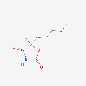 molecular formula C9H15NO3 B135732 5-Methyl-5-pentyl-1,3-oxazolidine-2,4-dione CAS No. 130689-74-6