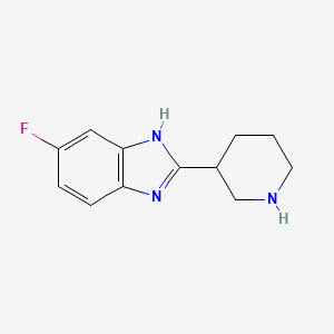 molecular formula C12H14FN3 B1357323 5-Fluoro-2-piperidin-3-yl-1H-benzoimidazole CAS No. 885275-03-6