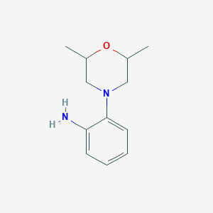molecular formula C12H18N2O B1357356 2-(2,6-Dimethylmorpholin-4-yl)aniline 